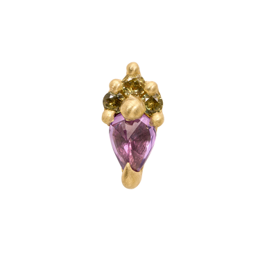 Purple & Green Jumbo Stud Earring - 12112